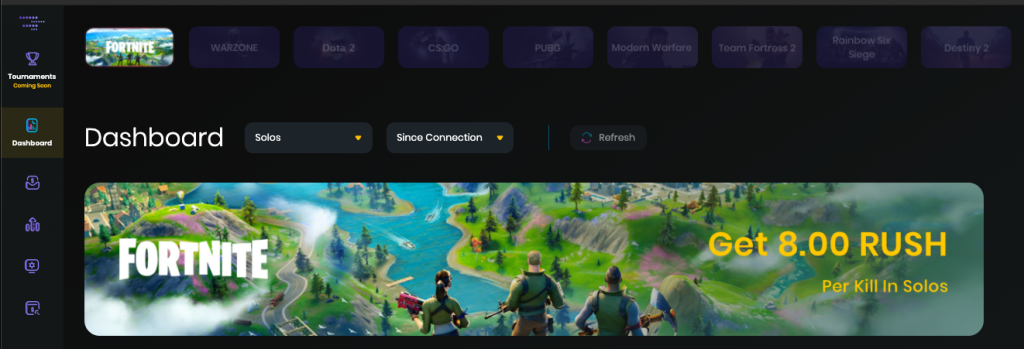 Fortnite Dashboard screenshot