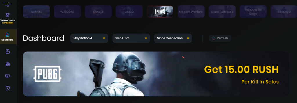 PUBG dashboard screenshot
