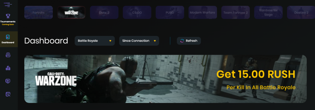 Warzone dashboard screenshot
